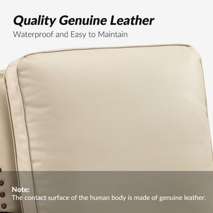 Poltrona reclinabile moderna in vera pelle con finiture a borchie in stile Cigar di HULALA HOME