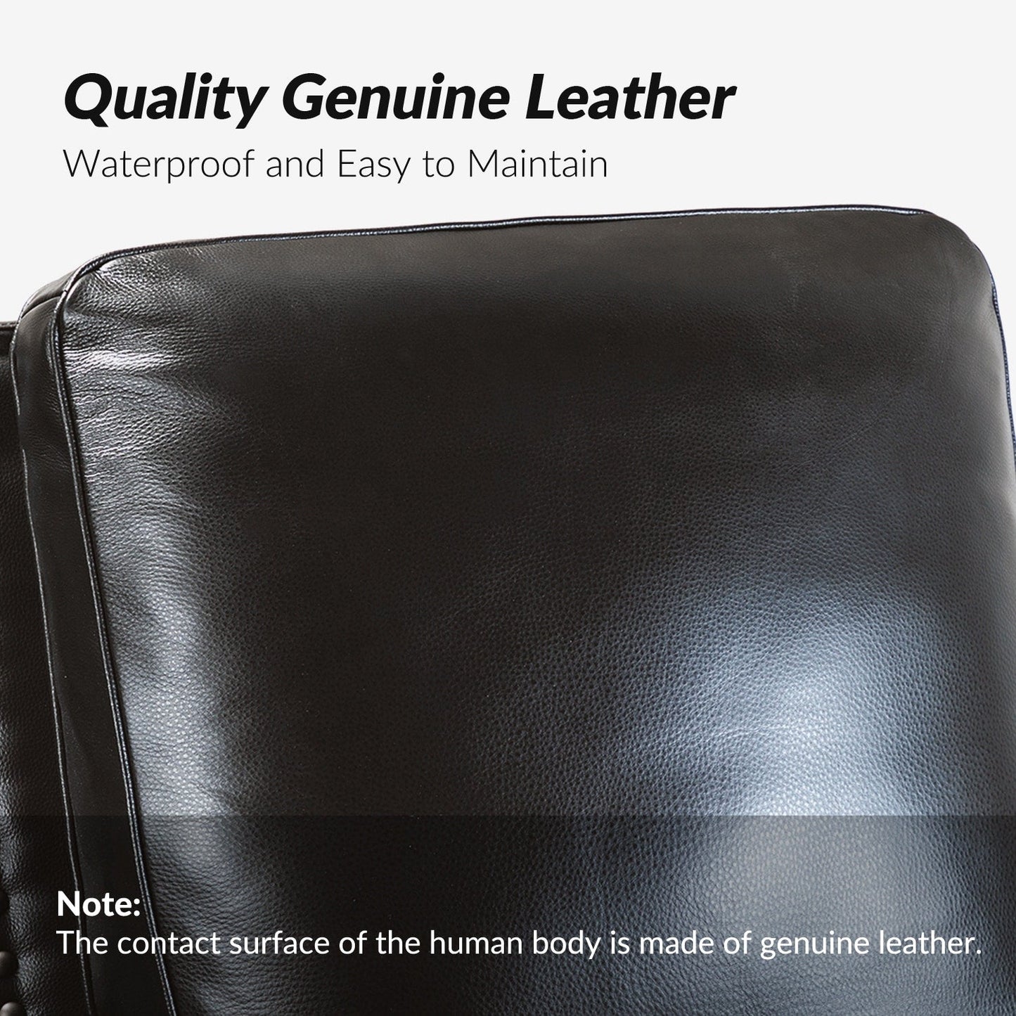 Poltrona reclinabile moderna in vera pelle con finiture a borchie in stile Cigar di HULALA HOME