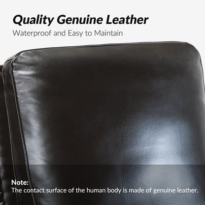 Poltrona reclinabile moderna in vera pelle con finiture a borchie in stile Cigar di HULALA HOME