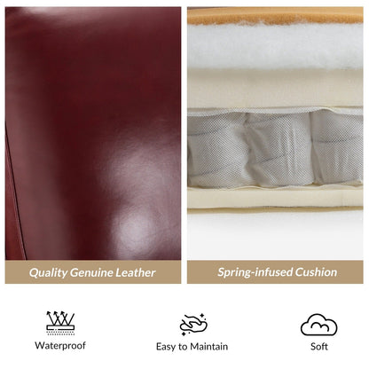 Poltrona reclinabile moderna in vera pelle con finiture a borchie in stile Cigar di HULALA HOME