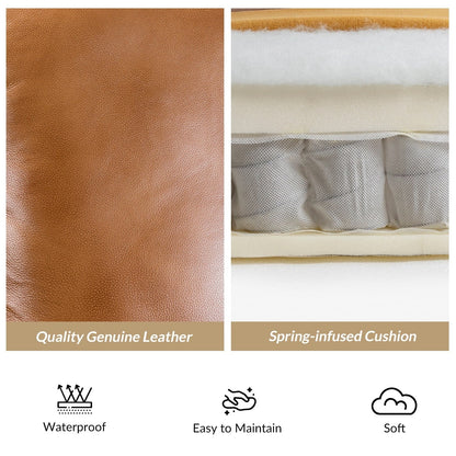 Poltrona reclinabile moderna in vera pelle con finiture a borchie in stile Cigar di HULALA HOME