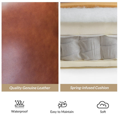 Poltrona reclinabile moderna in vera pelle con finiture a borchie in stile Cigar di HULALA HOME