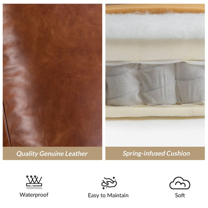 Poltrona reclinabile moderna in vera pelle con finiture a borchie in stile Cigar di HULALA HOME