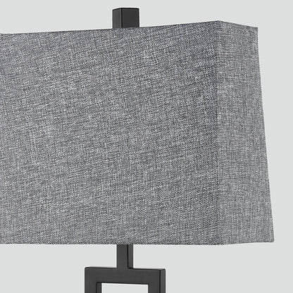 Lampada da tavolo in metallo nero con interruttore touch dimmer e porte di ricarica (set da 2) - 12'' x 6,5'' x 23,5'' (L x P x A)