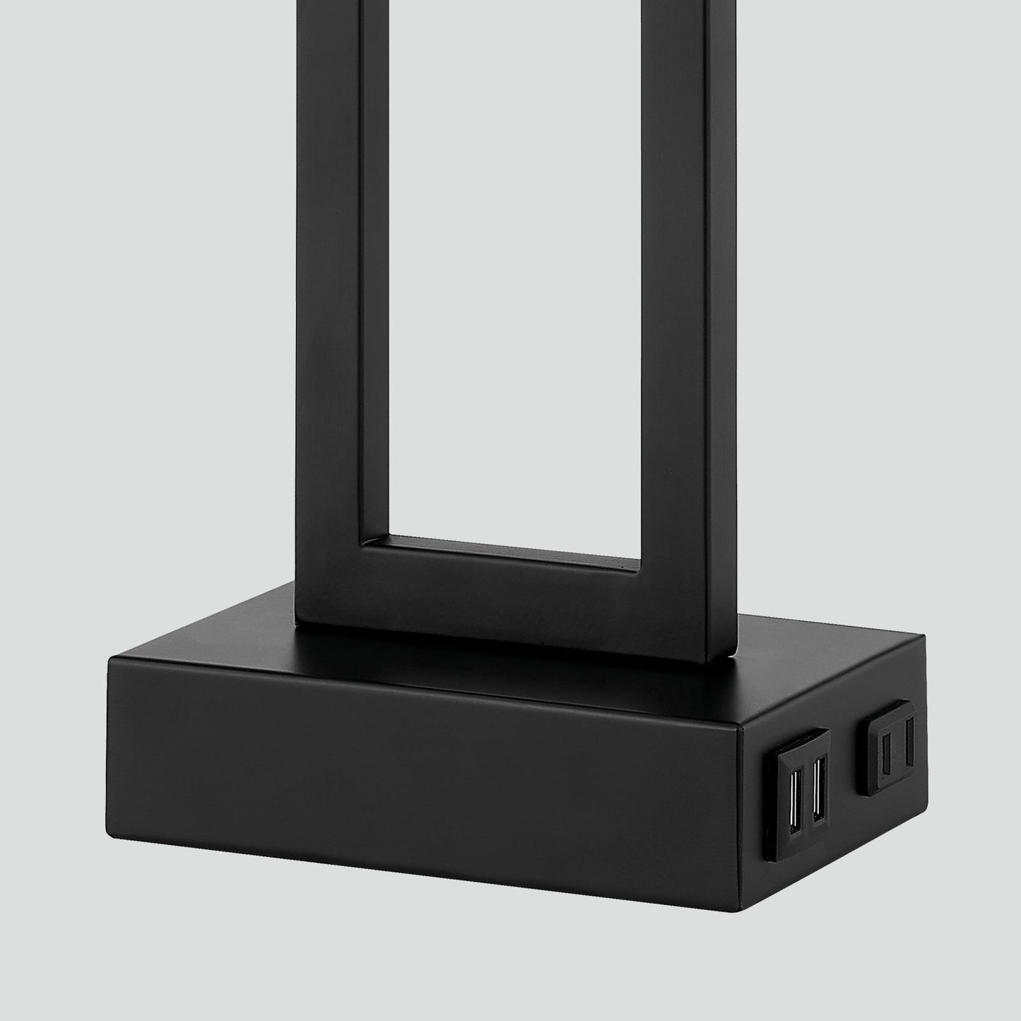 Lampada da tavolo in metallo nero con interruttore touch dimmer e porte di ricarica (set da 2) - 12'' x 6,5'' x 23,5'' (L x P x A)