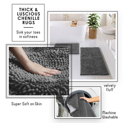 Set di accessori da bagno in bambù Clara Clark con tenda da doccia, scopino per WC, cestino e dispenser di sapone