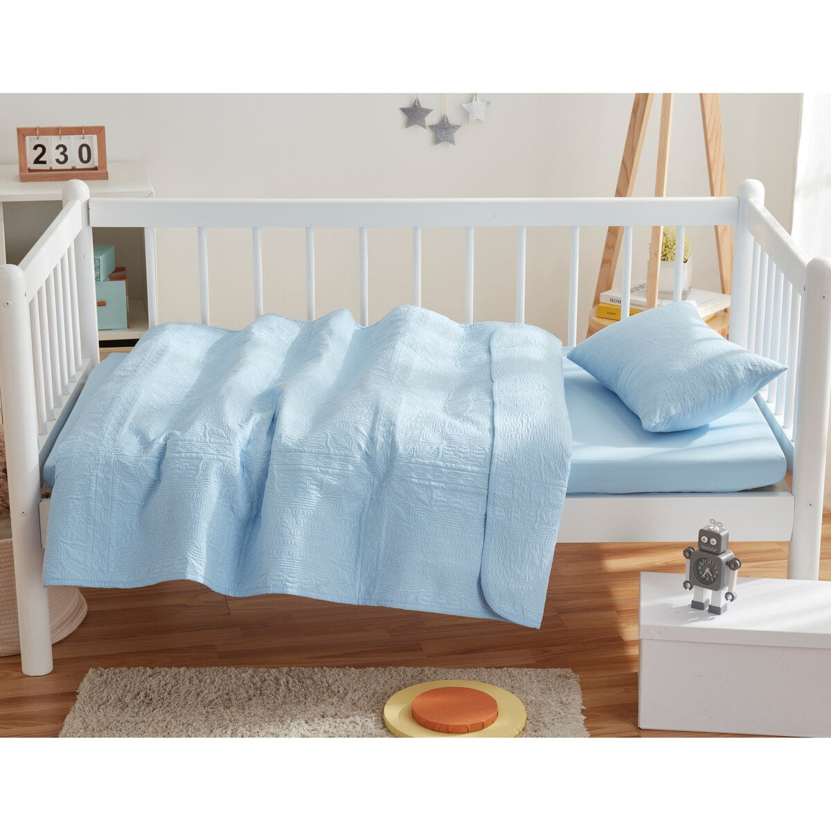 Set di biancheria da letto per bambini Clara Clark Grid Weave, set copriletto 3 pezzi, piumone trapuntato per tutte le stagioni, lenzuolo con angoli e federa.