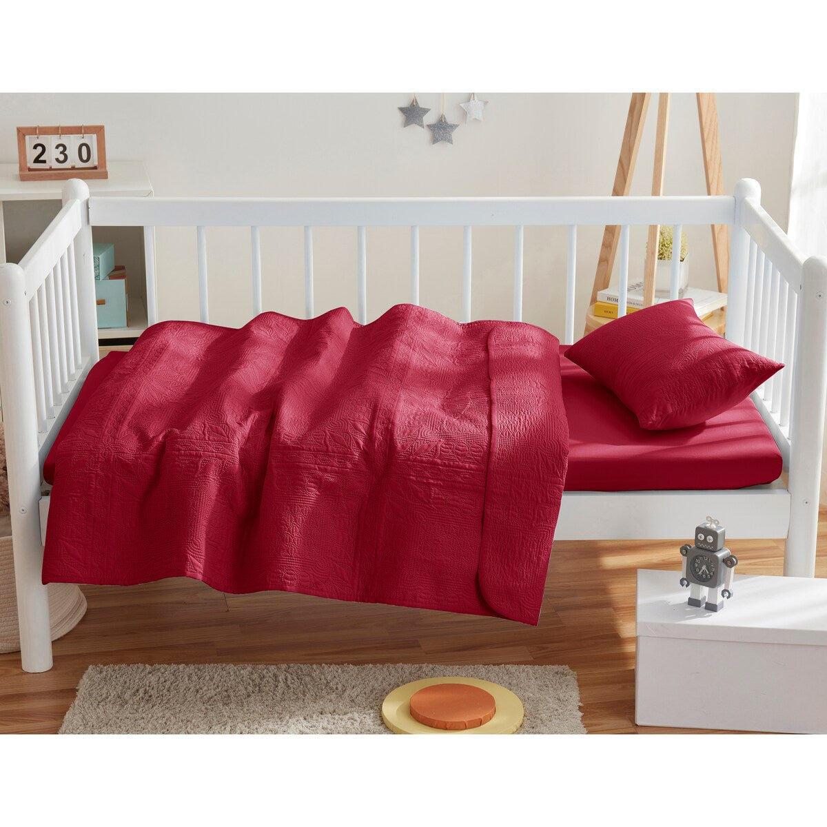 Set di biancheria da letto per bambini Clara Clark Grid Weave, set copriletto 3 pezzi, piumone trapuntato per tutte le stagioni, lenzuolo con angoli e federa.