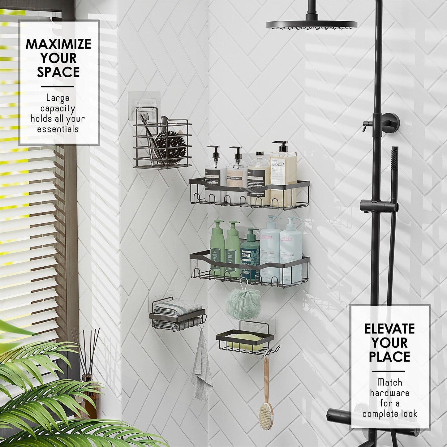 Clara Clark Shower Caddy adesivo portaoggetti per doccia