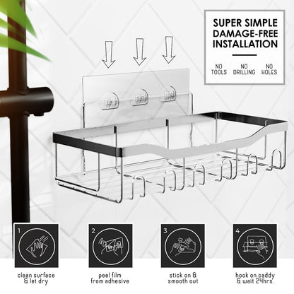 Clara Clark Shower Caddy adesivo portaoggetti per doccia