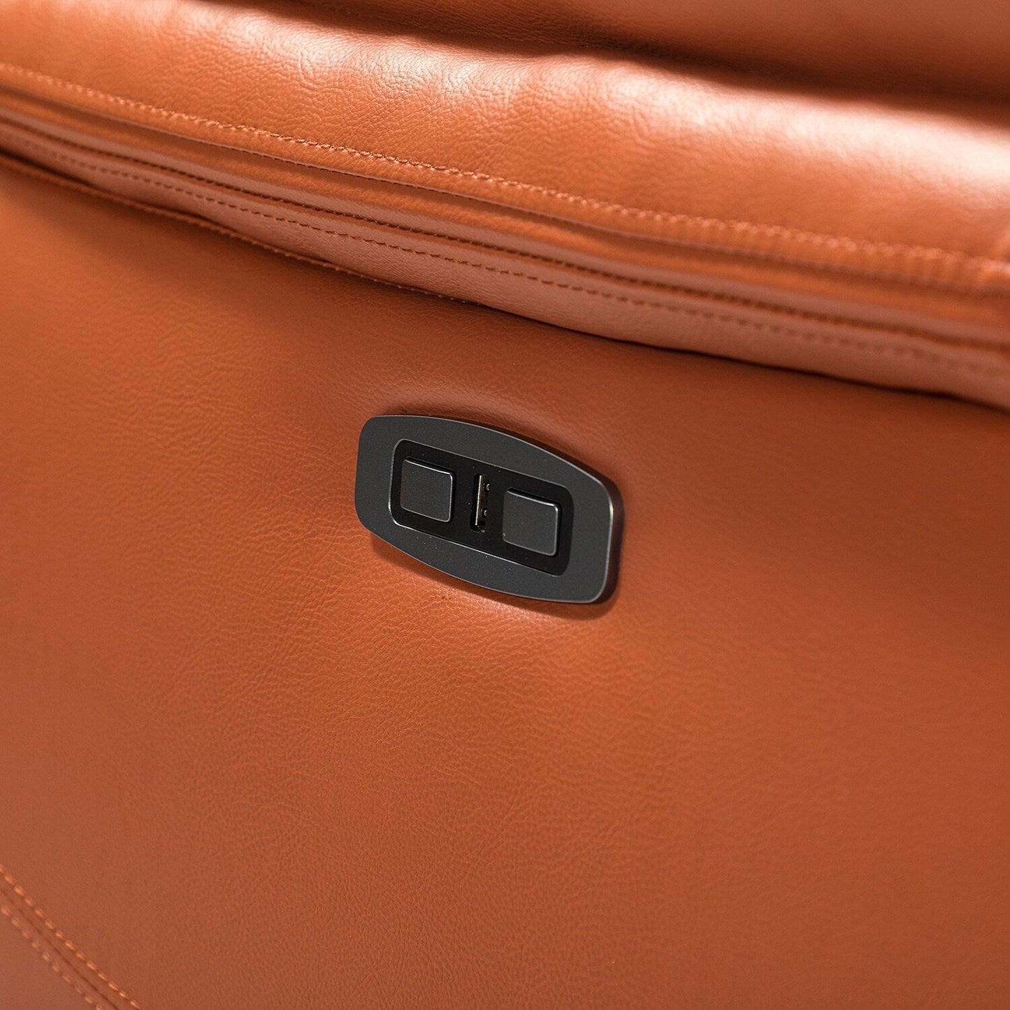 Poltrona reclinabile elettrica Clara in vera pelle con cuscino imbottito, set da 2