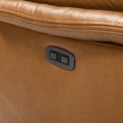 Poltrona reclinabile elettrica Clara in vera pelle con cuscino imbottito, set da 2