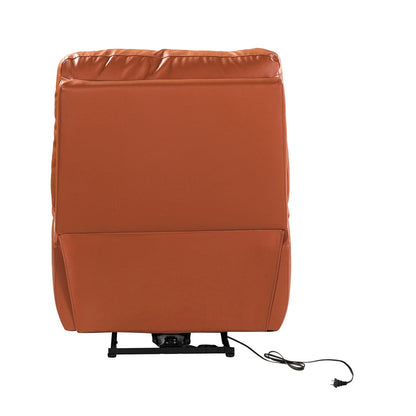 Poltrona reclinabile elettrica Clara in vera pelle con cuscino imbottito, set da 2