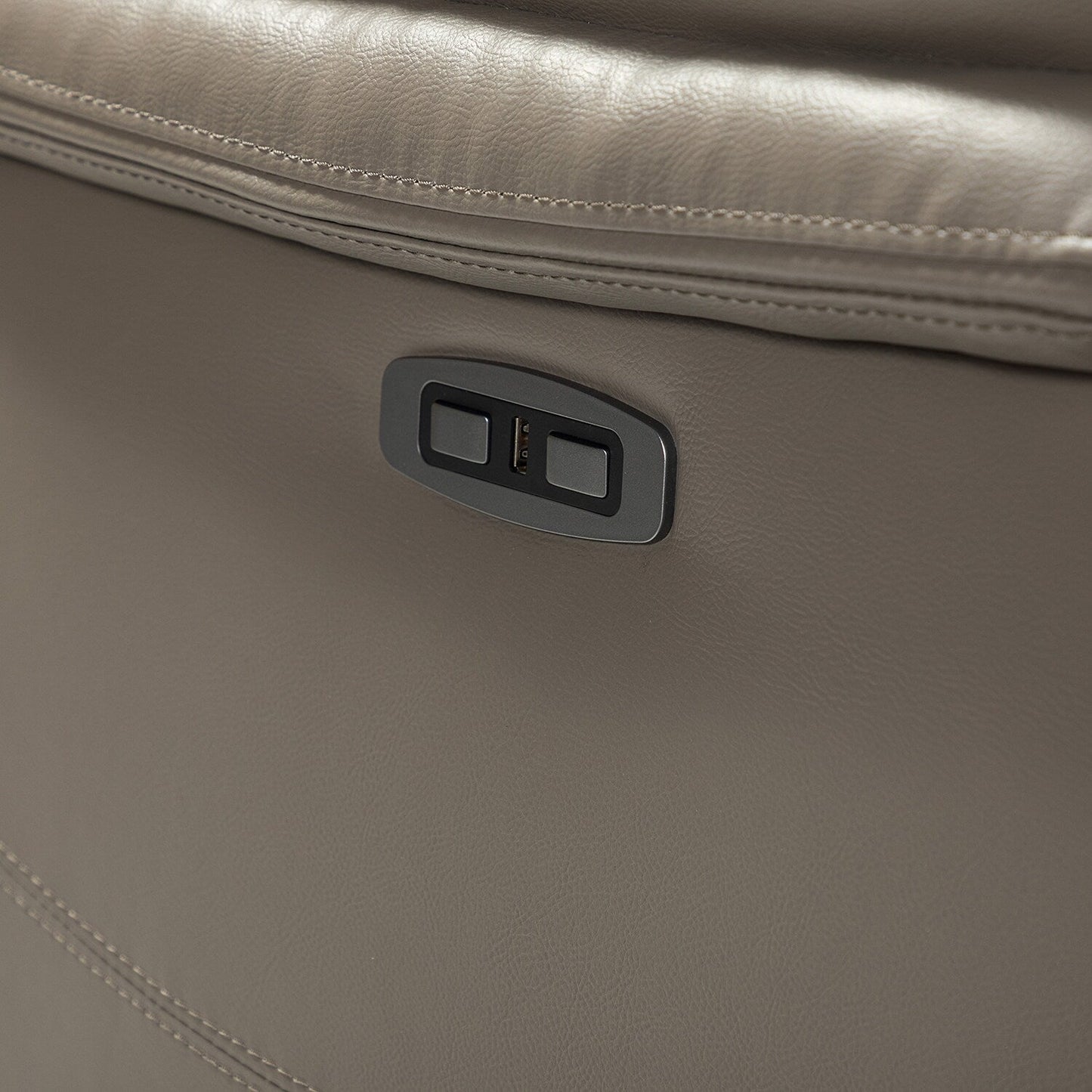 Poltrona reclinabile elettrica Clara in vera pelle con cuscino imbottito, set da 2