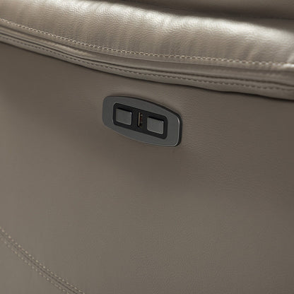 Poltrona reclinabile elettrica Clara in vera pelle con cuscino imbottito, set da 2