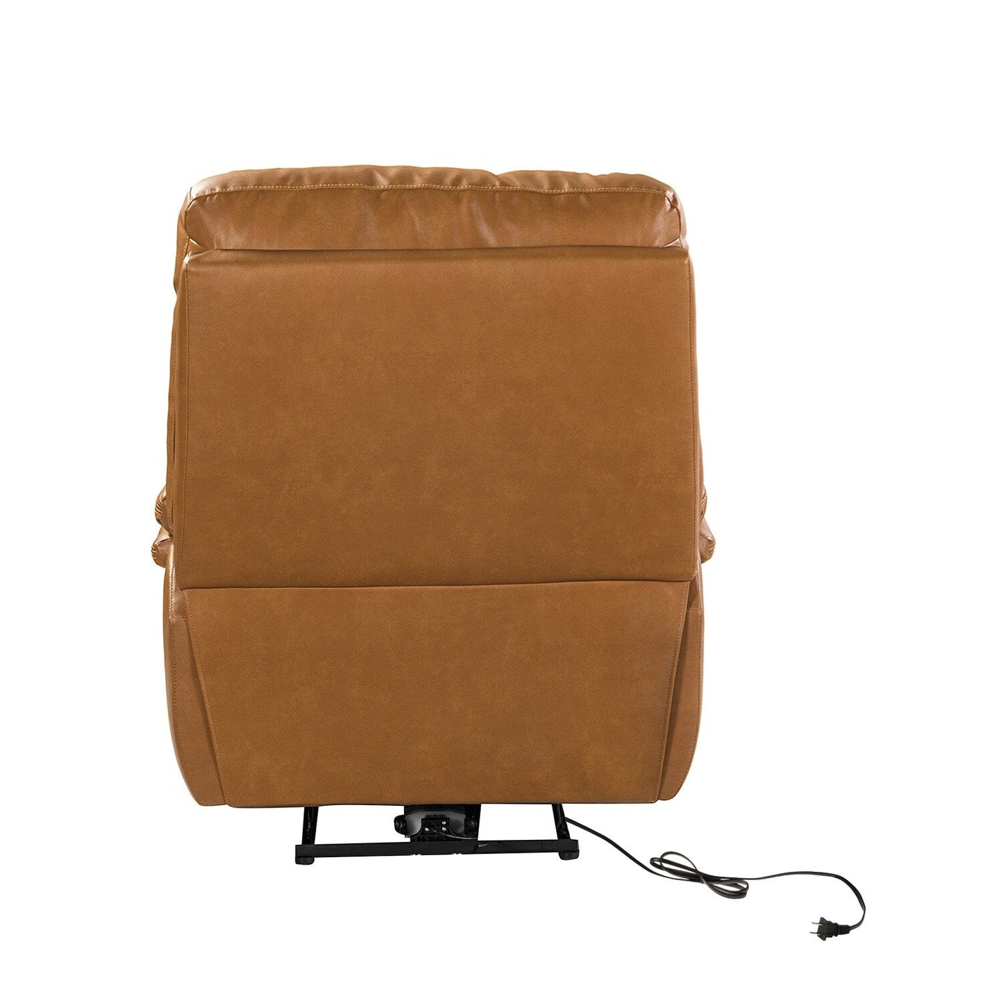 Poltrona reclinabile elettrica Clara in vera pelle con cuscino imbottito, set da 2