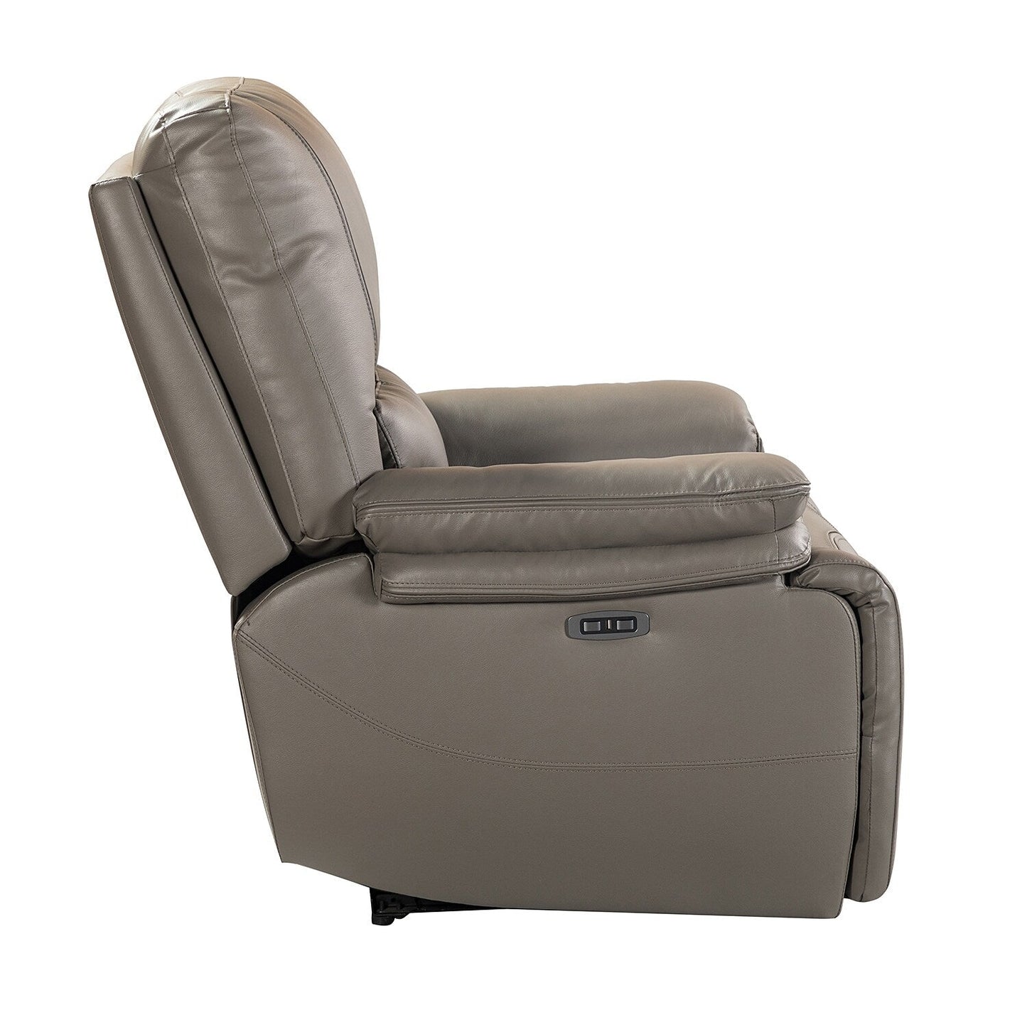 Poltrona reclinabile elettrica Clara in vera pelle con cuscino imbottito, set da 2