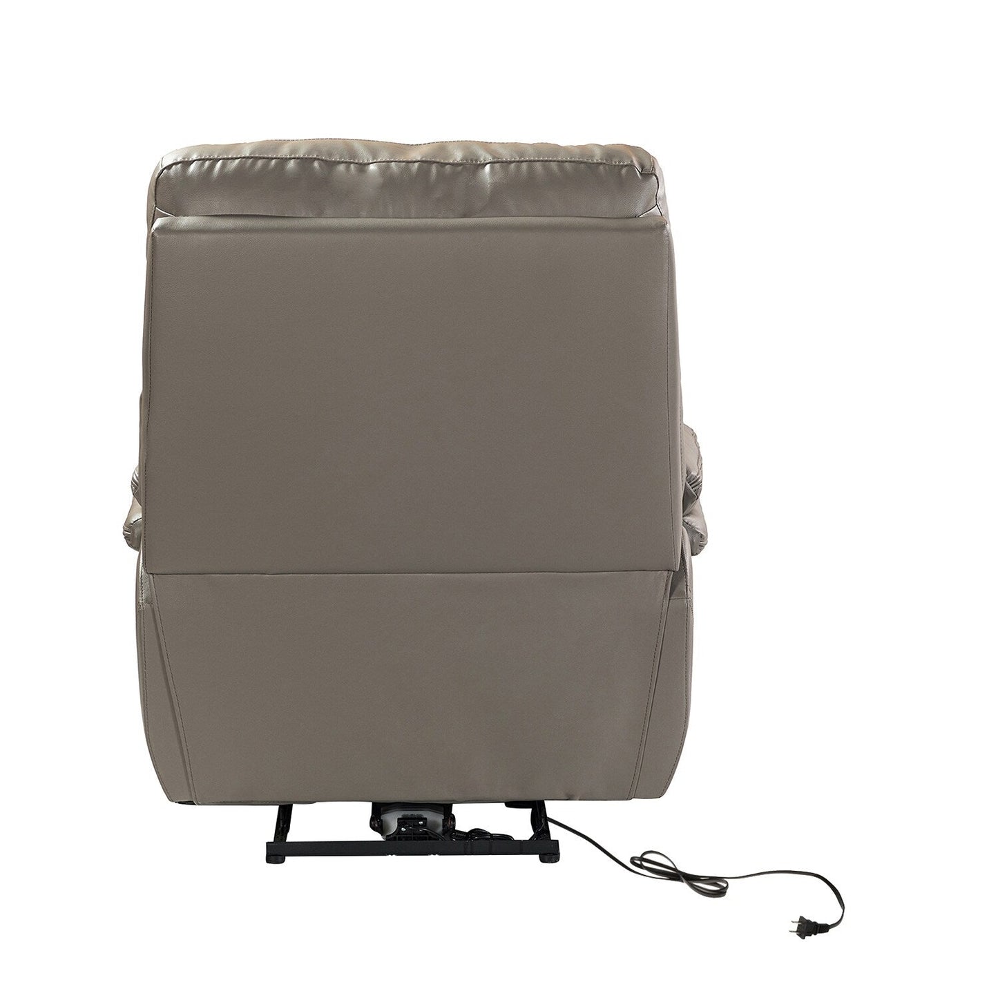 Poltrona reclinabile elettrica Clara in vera pelle con cuscino imbottito, set da 2