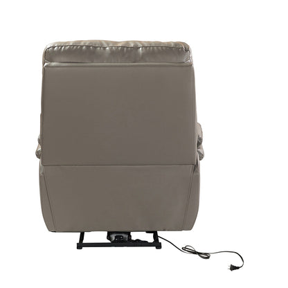 Poltrona reclinabile elettrica Clara in vera pelle con cuscino imbottito, set da 2