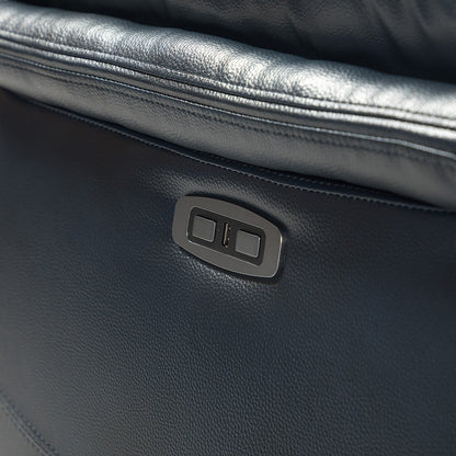 Poltrona reclinabile elettrica Clara in vera pelle con cuscino imbottito, set da 2