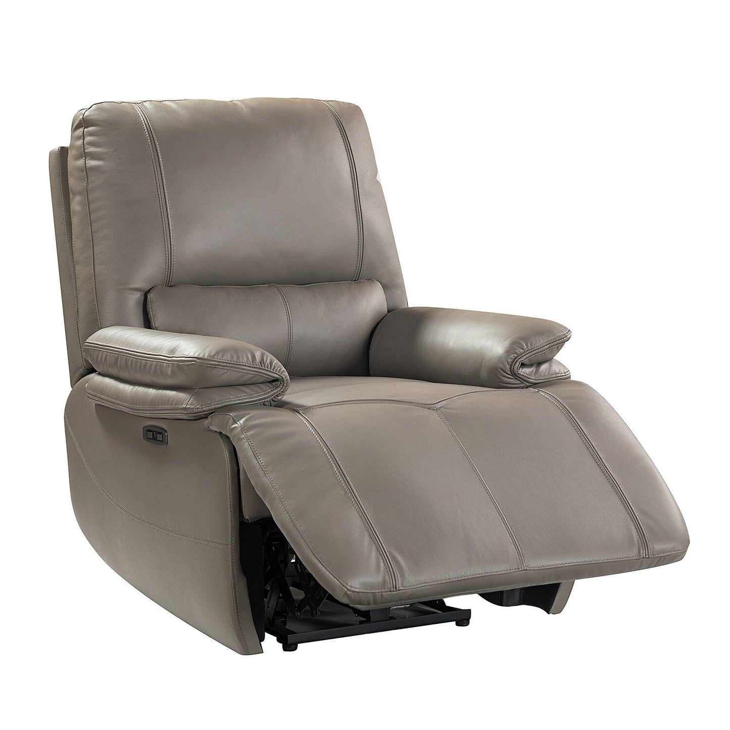 Poltrona reclinabile elettrica Clara in vera pelle con cuscino imbottito, set da 2