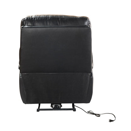 Poltrona reclinabile elettrica Clara in vera pelle con cuscino imbottito, set da 2