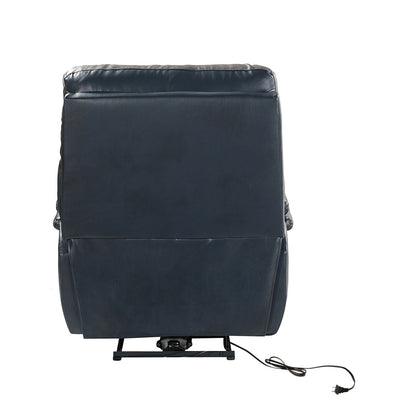 Poltrona reclinabile elettrica Clara in vera pelle con cuscino imbottito, set da 2