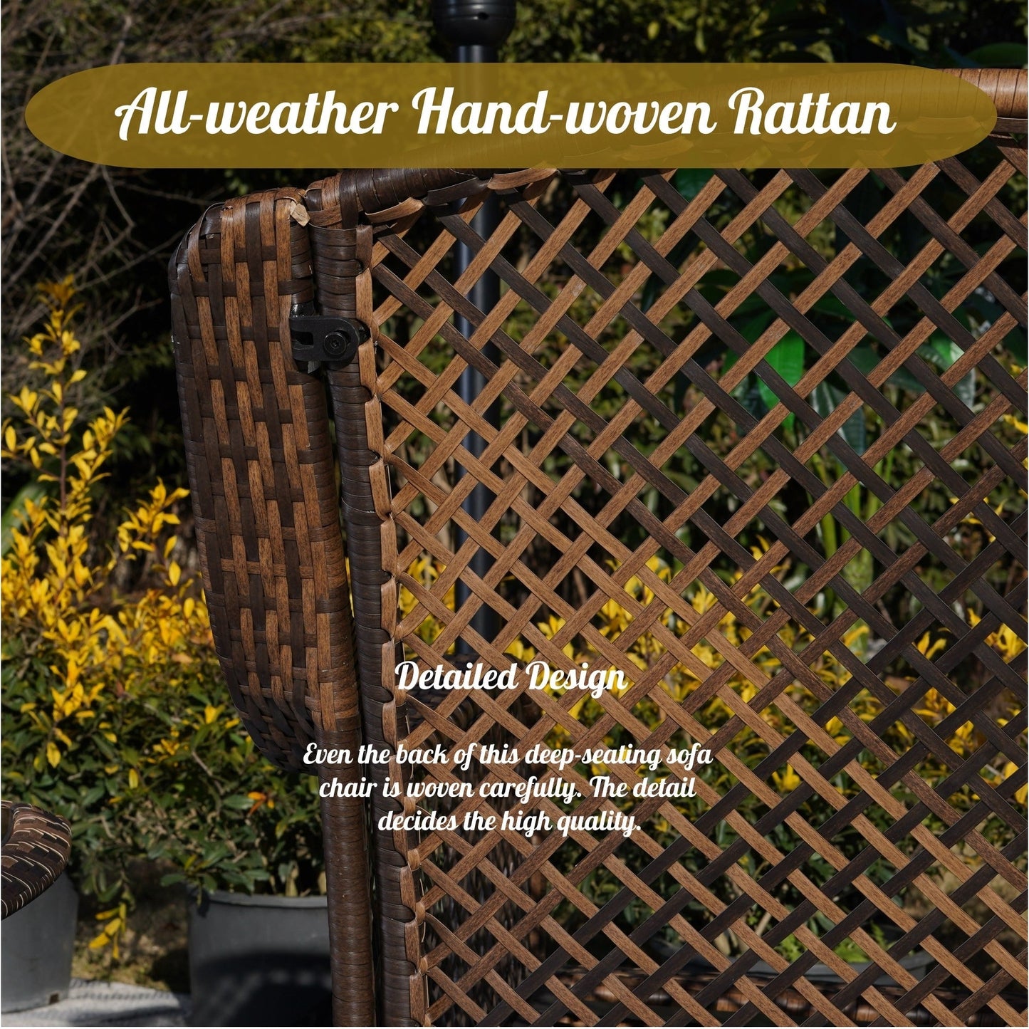 Set di 3 sedie a dondolo girevoli in rattan e vimini Clarese per esterni di Havenside Home