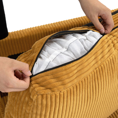 Divano classico in velluto a coste, divano imbottito a 2 posti