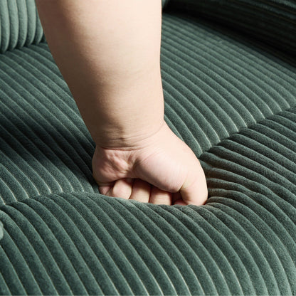 Poltrona reclinabile manuale classica con schienale a spinta e rivestimento in velluto a coste (set da 2)