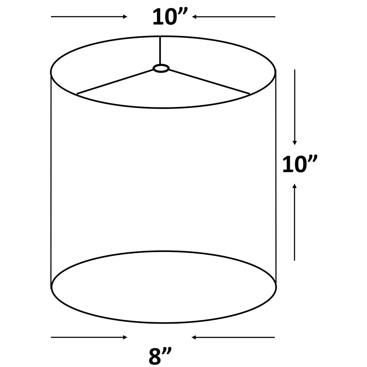 Paralume classico in lino liscio a tamburo, dimensioni inferiori da 8 a 16