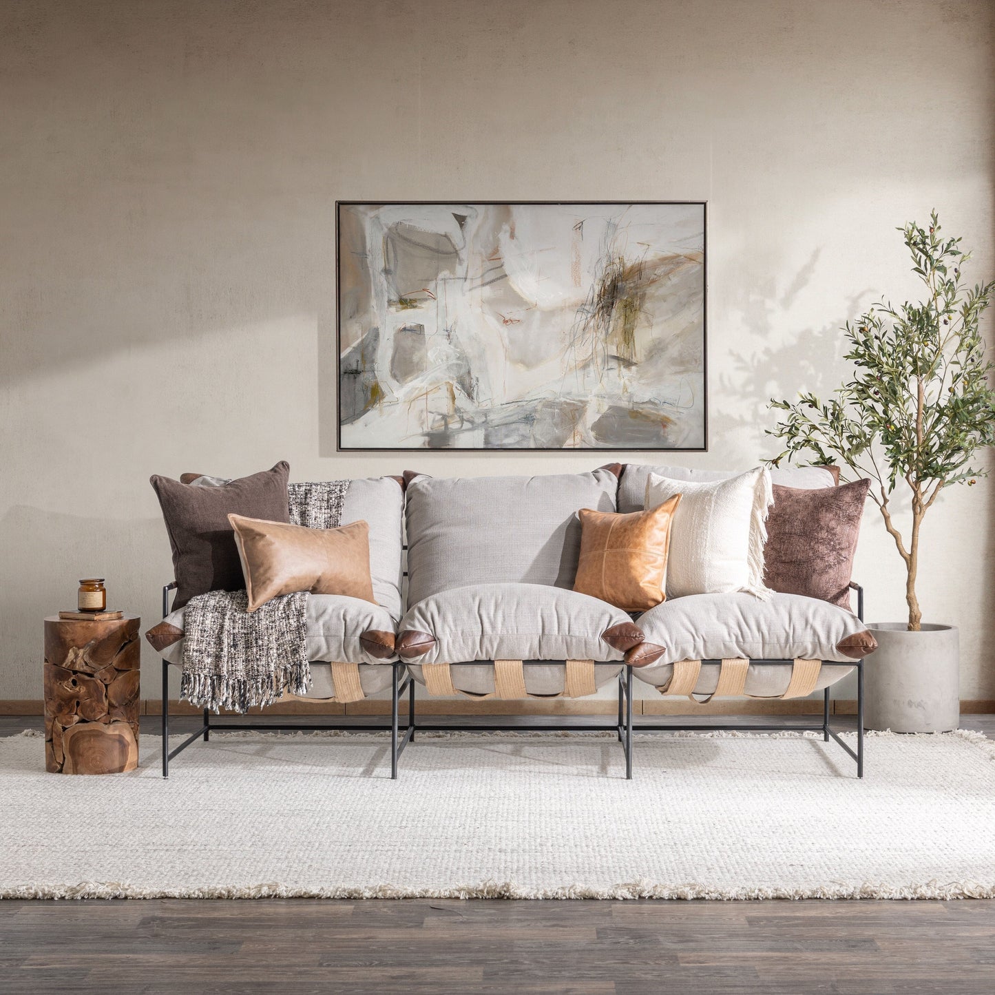 Divano in tessuto e ferro Classic Home Palermo