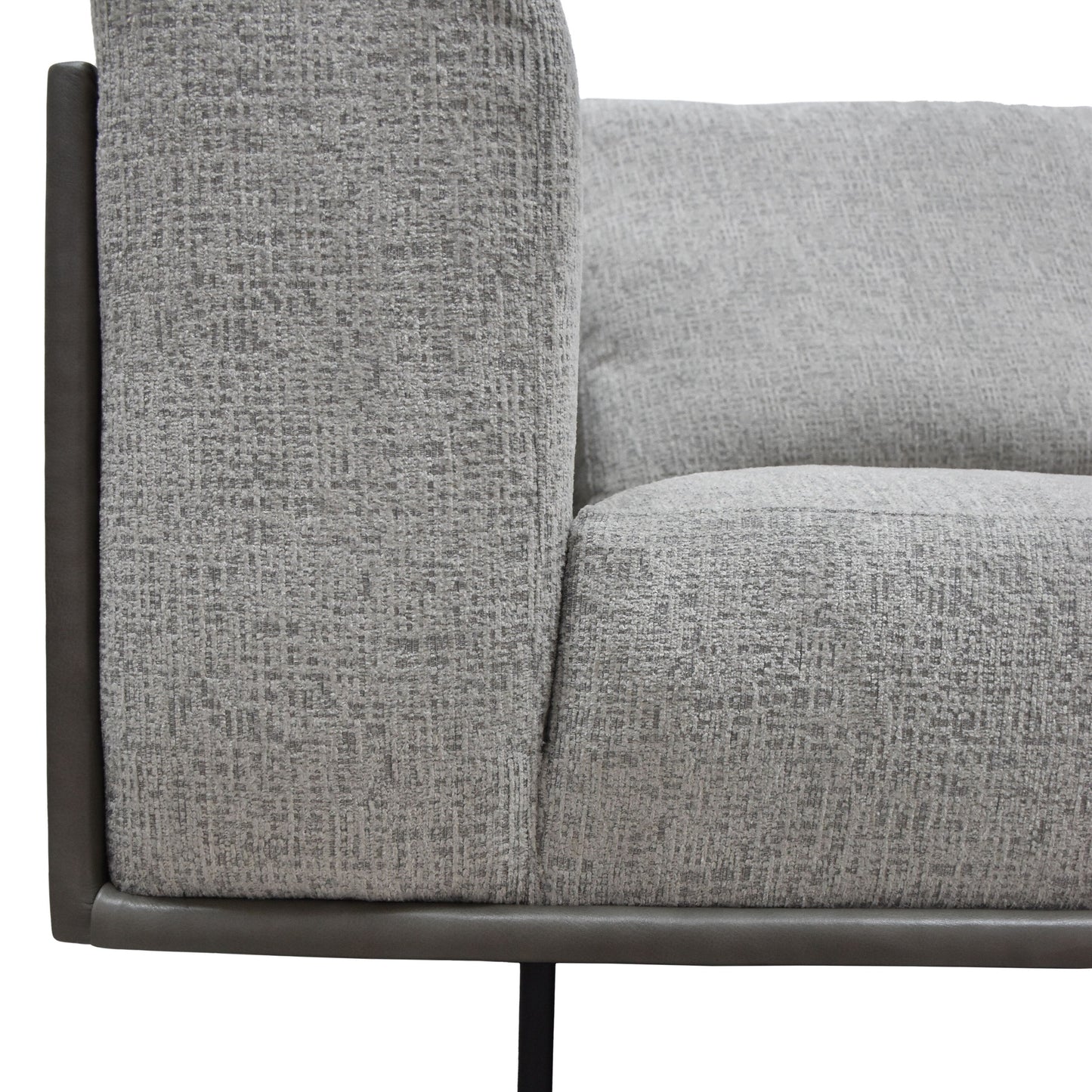 Divano in tessuto e pelle Sinclair di Classic Home