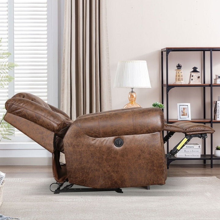 Poltrona reclinabile elettrica in pelle traspirante con porta USB per soggiorno e sala cinema