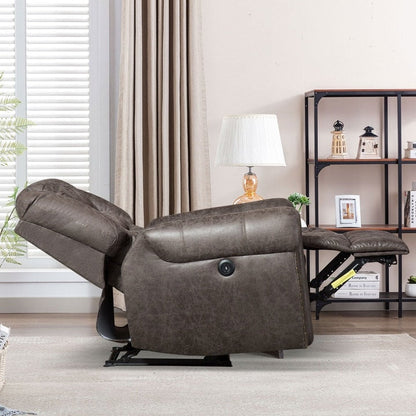 Poltrona reclinabile elettrica in pelle traspirante con porta USB per soggiorno e sala cinema