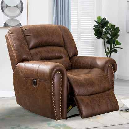 Poltrona reclinabile elettrica in pelle traspirante con porta USB per soggiorno e sala cinema