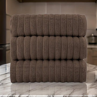 Set di 3 asciugamani turchi classici, teli da bagno in cotone e asciugamani a coste oversize, ultra morbidi e assorbenti, 40x65 cm