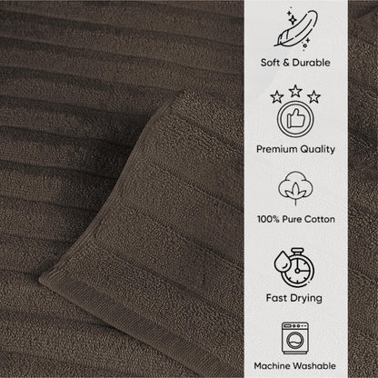 Set di 3 asciugamani turchi classici, teli da bagno in cotone e asciugamani a coste oversize, ultra morbidi e assorbenti, 40x65 cm