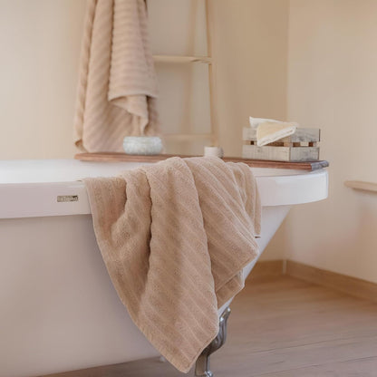 Set di 3 asciugamani turchi classici, teli da bagno in cotone e asciugamani a coste oversize, ultra morbidi e assorbenti, 40x65 cm