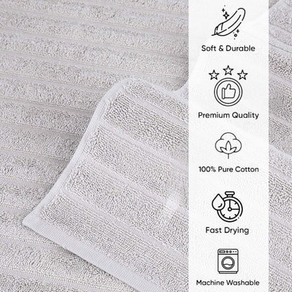 Set di 3 asciugamani turchi classici, teli da bagno in cotone e asciugamani a coste oversize, ultra morbidi e assorbenti, 40x65 cm