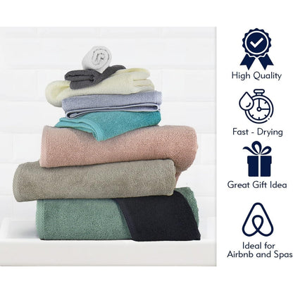 Set di asciugamani in cotone turco CTT %100 da 8 o 9 pezzi, ad asciugatura rapida e assorbente