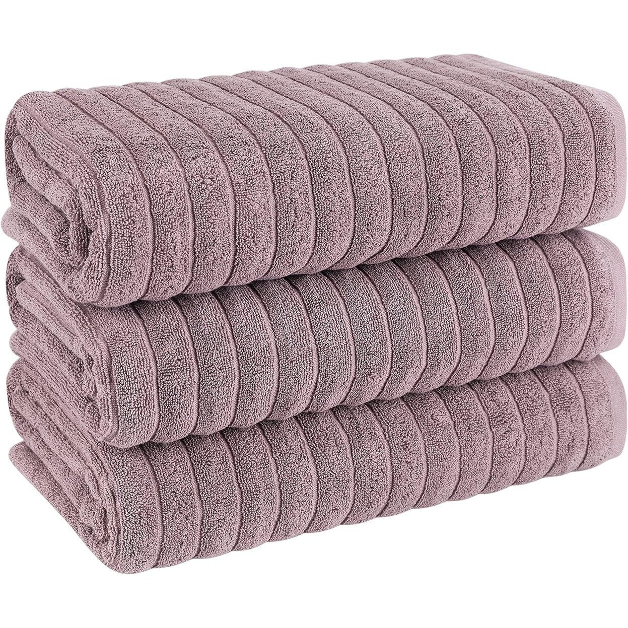 Set di 3 asciugamani turchi classici, teli da bagno in cotone e asciugamani a coste oversize, ultra morbidi e assorbenti, 40x65 cm