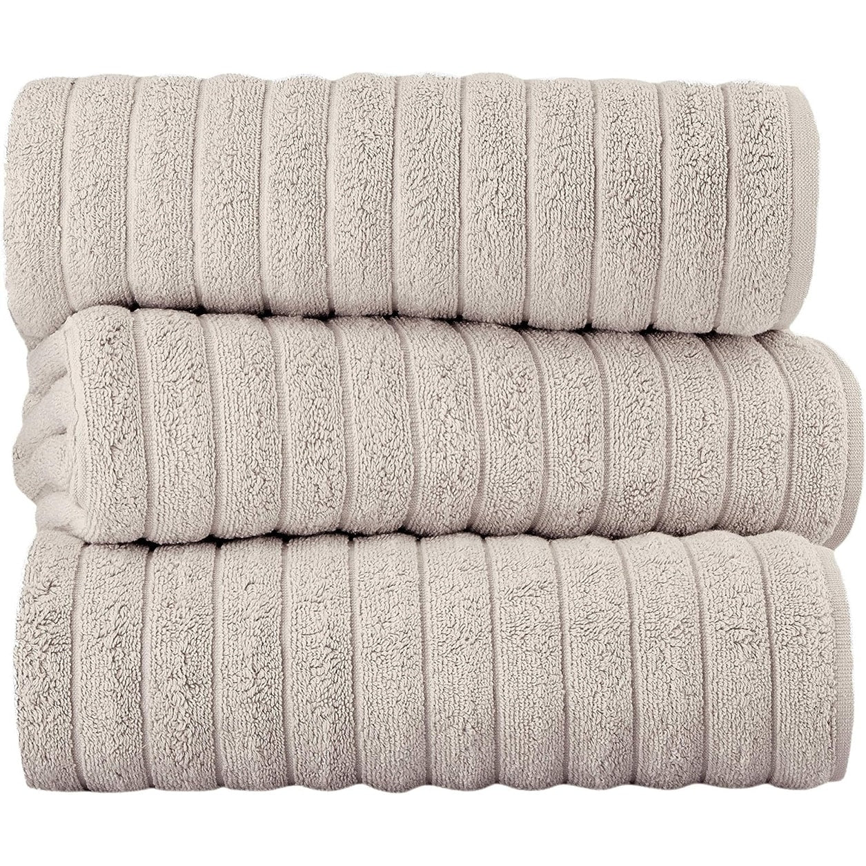 Set di 3 asciugamani turchi classici, teli da bagno in cotone e asciugamani a coste oversize, ultra morbidi e assorbenti, 40x65 cm