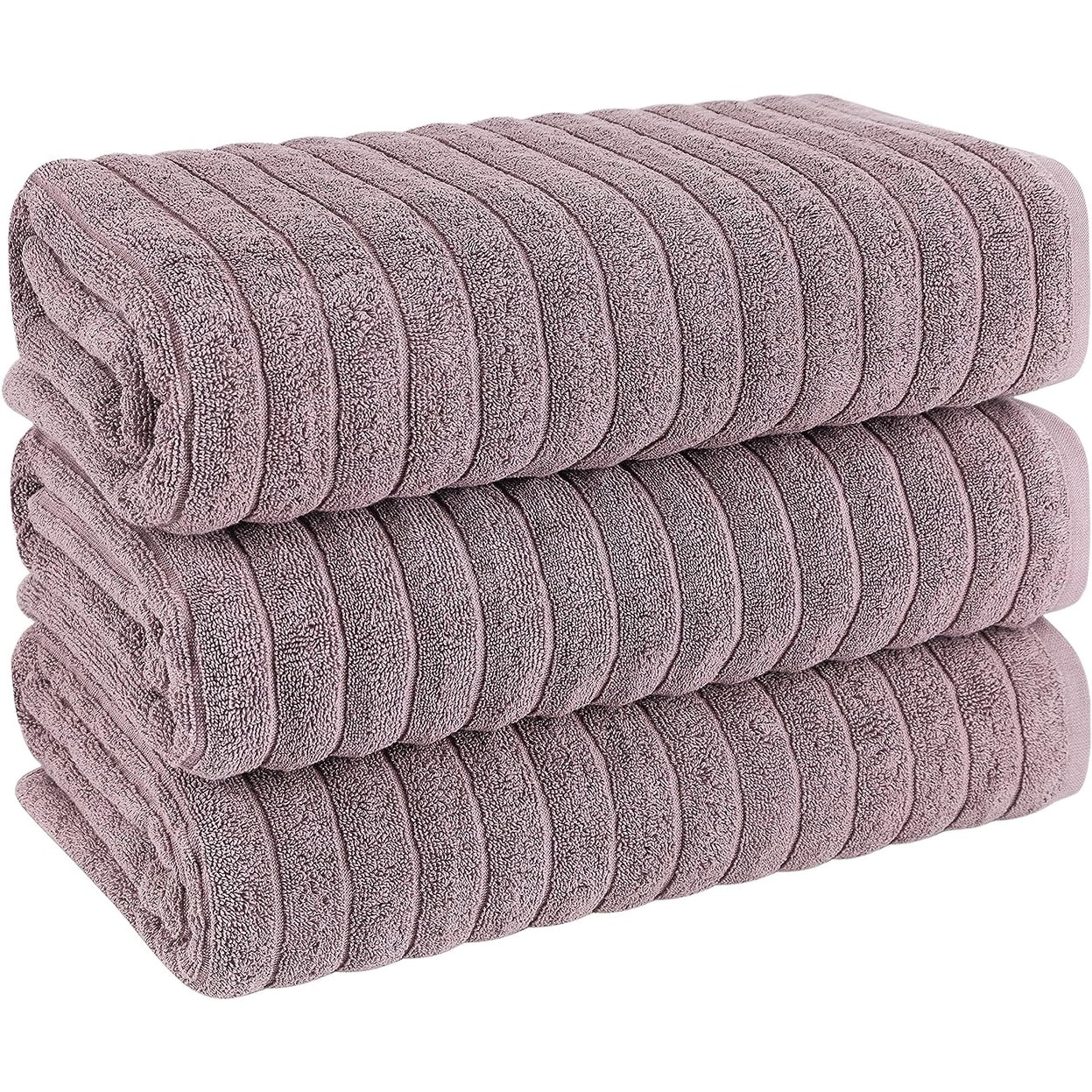 Set di 3 asciugamani turchi classici, teli da bagno in cotone e asciugamani a coste oversize, ultra morbidi e assorbenti, 40x65 cm