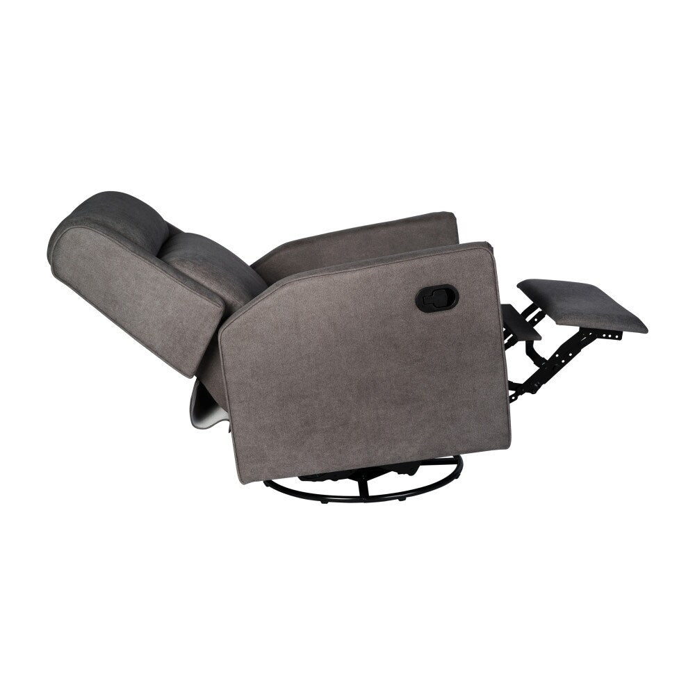 Poltrona girevole a dondolo reclinabile manuale classica imbottita