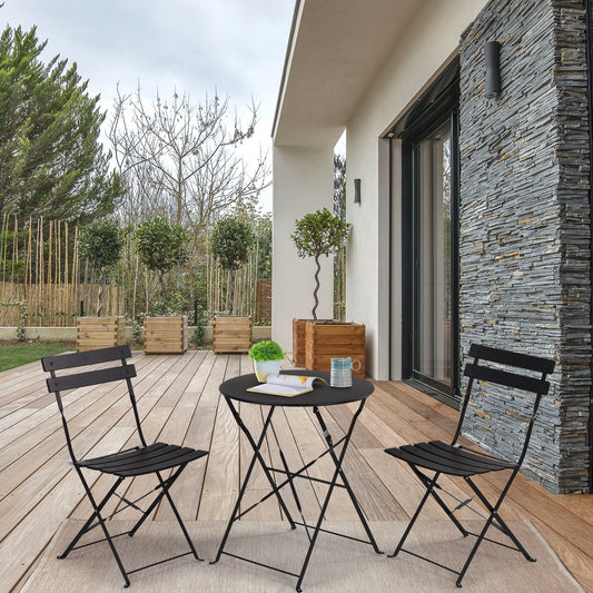 Set da bistrot per patio in acciaio di alta qualità da 3 pezzi Clihome Outdoor