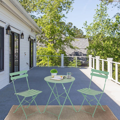 Set da bistrot per patio in acciaio di alta qualità da 3 pezzi Clihome Outdoor