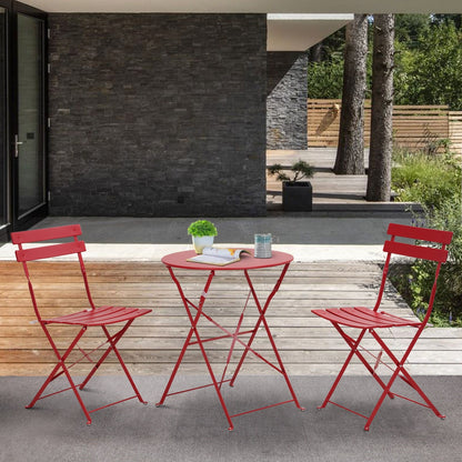 Set da bistrot per patio in acciaio di alta qualità da 3 pezzi Clihome Outdoor