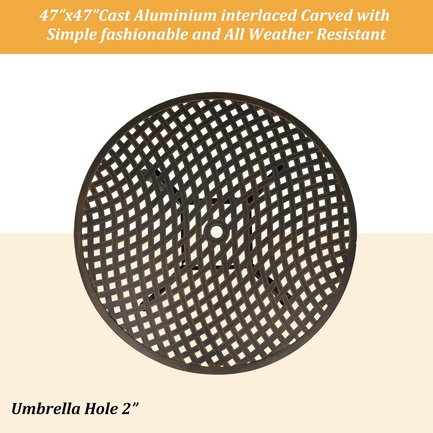 Set da pranzo per patio in alluminio pressofuso da 5 pezzi Clihome