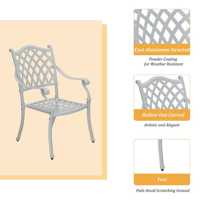 Set da pranzo per patio in alluminio pressofuso da 5 pezzi Clihome